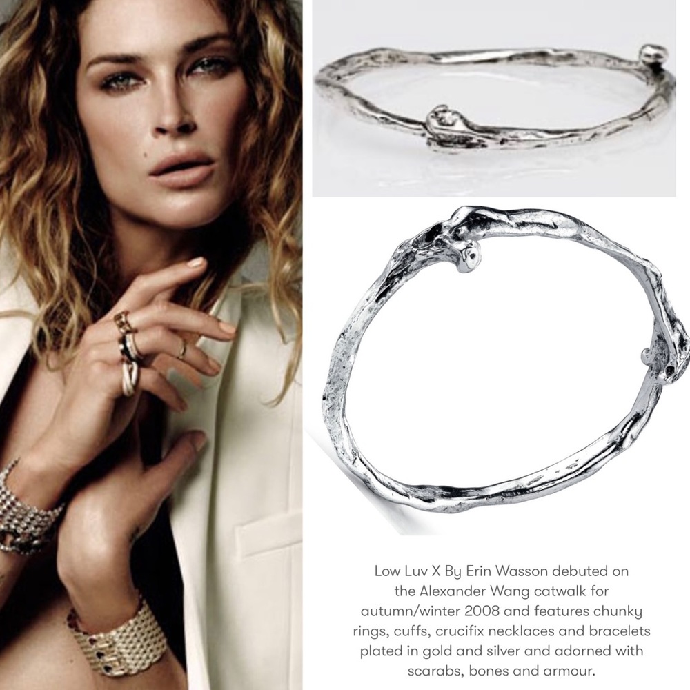 NEW LOW LUV x Erin Wasson Silver Bone Stack Bracelet